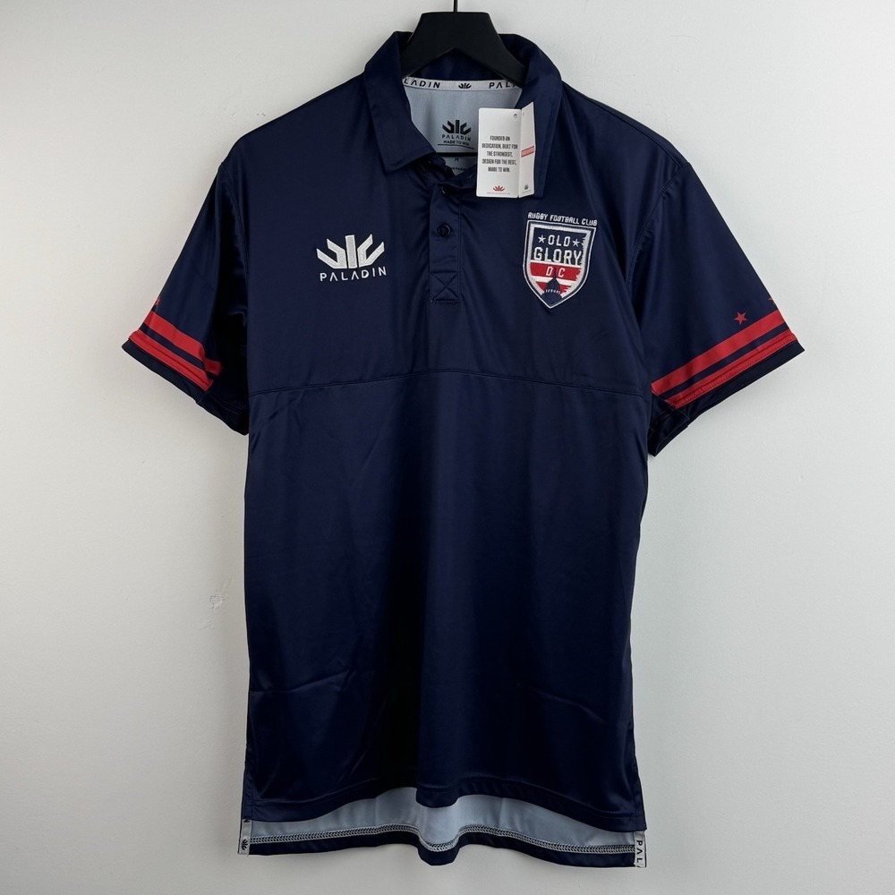 Paladin Performance Polo Shirt Men's M Navy Old Glory DC‎ Rugby Football MLR NEW